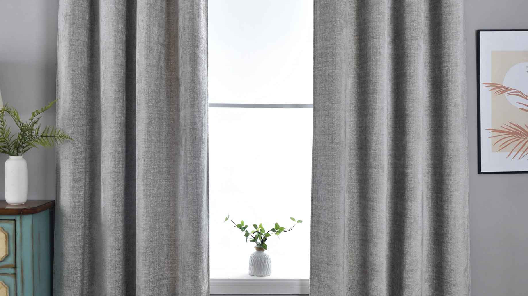 2er Set Verdunkelungsvorhänge »Nürnberg« Ösen Raffhalter Chenille samtig weich geschmeidig fallend 202420-2