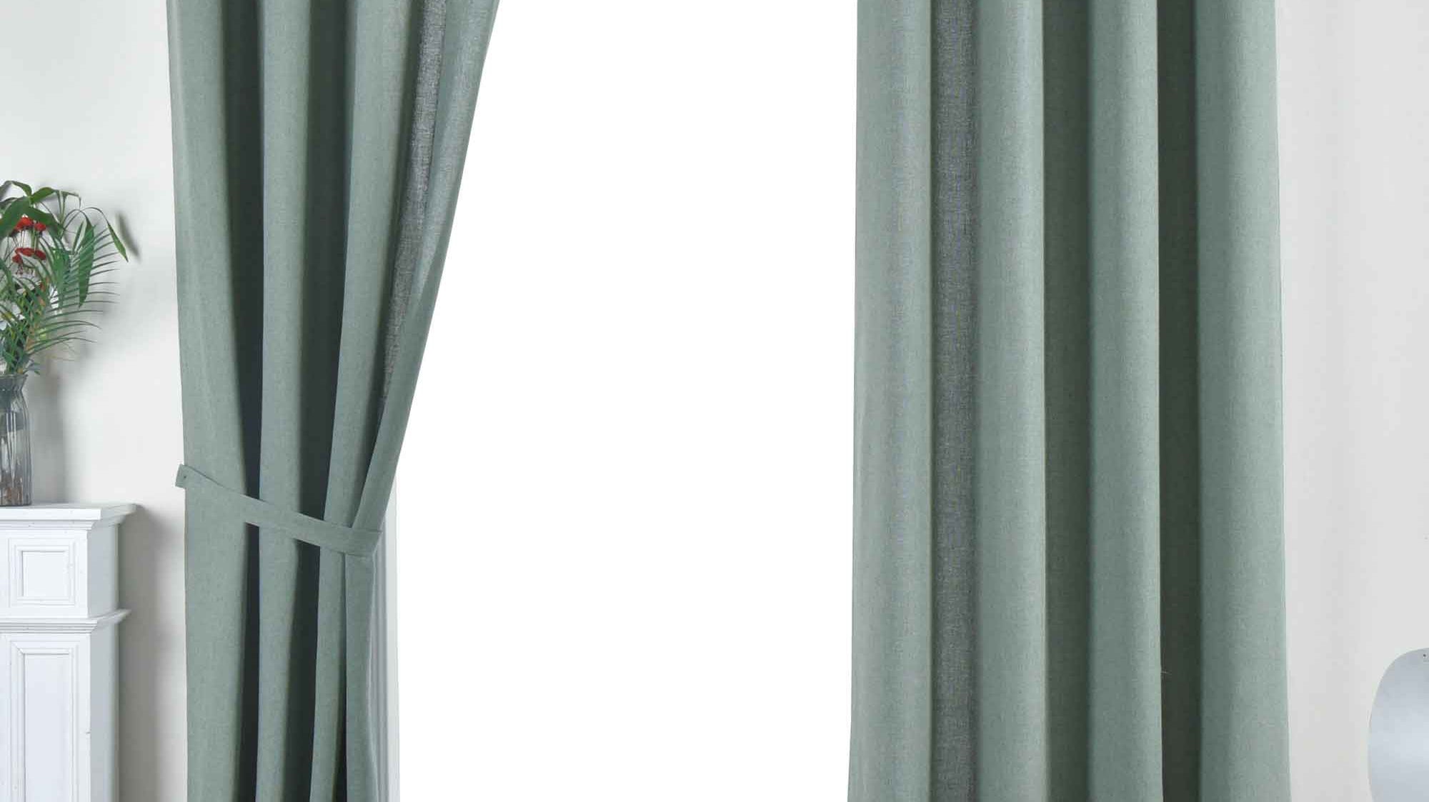 2er Set Vorhang Ösen »Essen« Cationic Raffhalter Leinenstruktur blickdicht lichtdurchlässig 210 gm² 202430-2