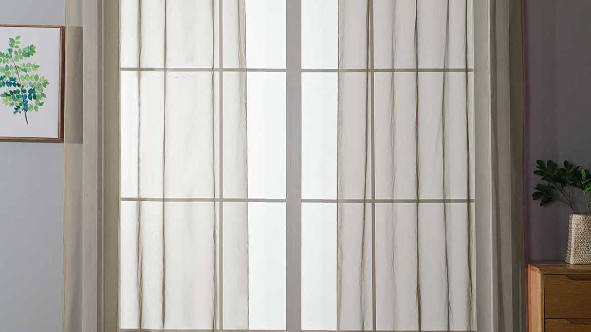 2er-Pack Ösen Gardinen Transparent Vorhang Set Wohnzimmer Voile Ösenvorhang Bleibandabschluß 203322