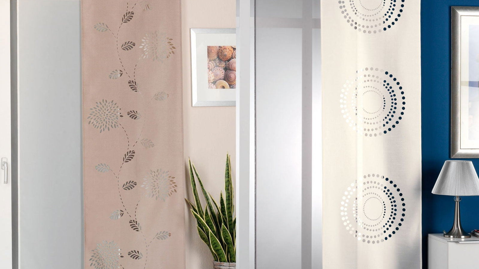 2er-Pack Schiebegardine Flächenvorhang Schiebevorhang Paneelwagen Beschwerungs 165665