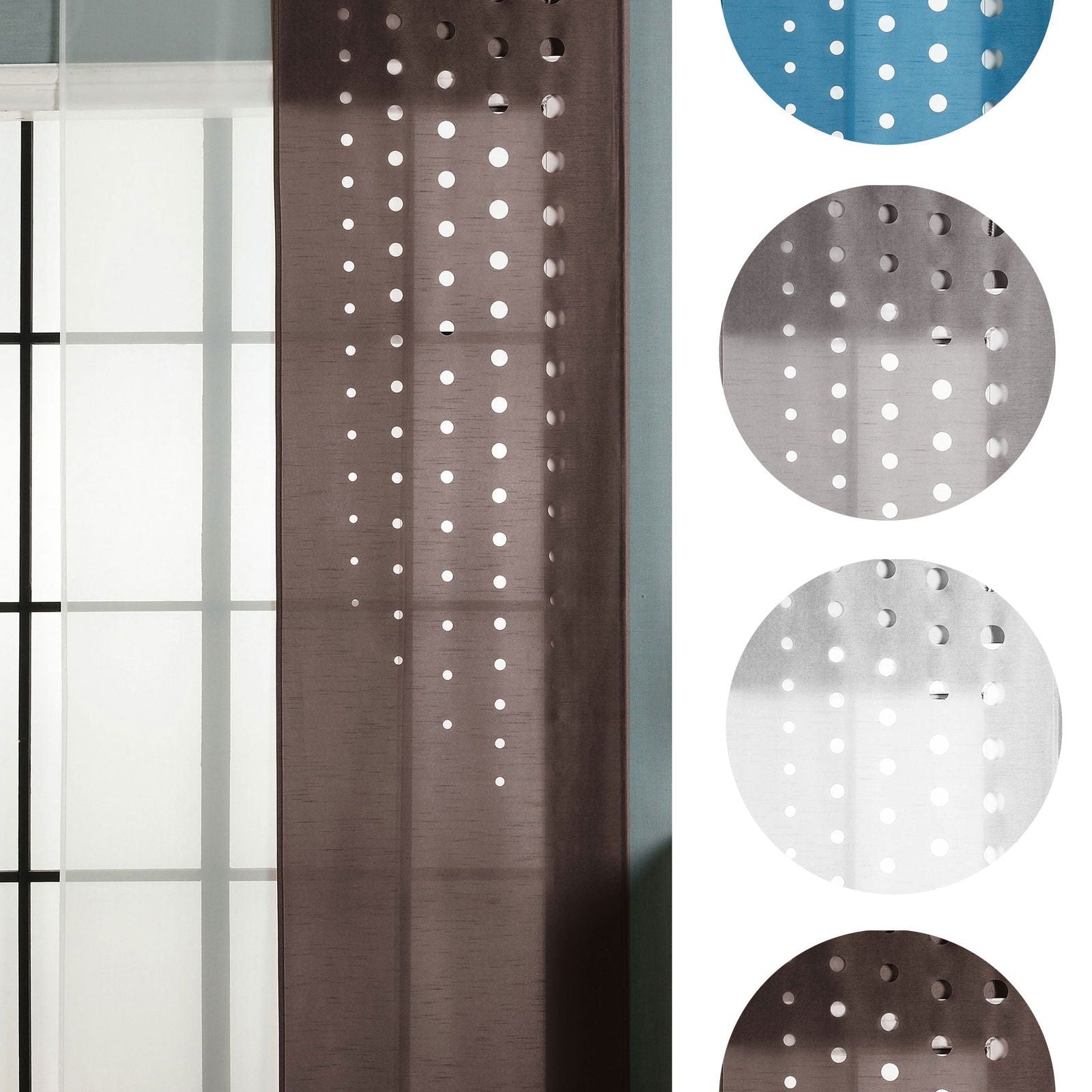 2er-Pack Schiebegardine Flächenvorhang »Toledo« Lasercut Wildseide Optik Voile inkl. Paneelwagen und Beschwerungsstangen 165660