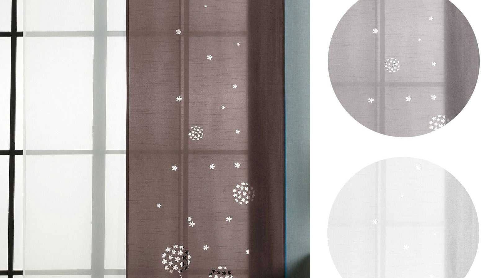 2er-Pack Schiebegardine Flächenvorhang Zamora Lasercut Wildseide Optik Voile cm (HxB) inkl. Paneelwagen und Beschwerungsstangen 165620