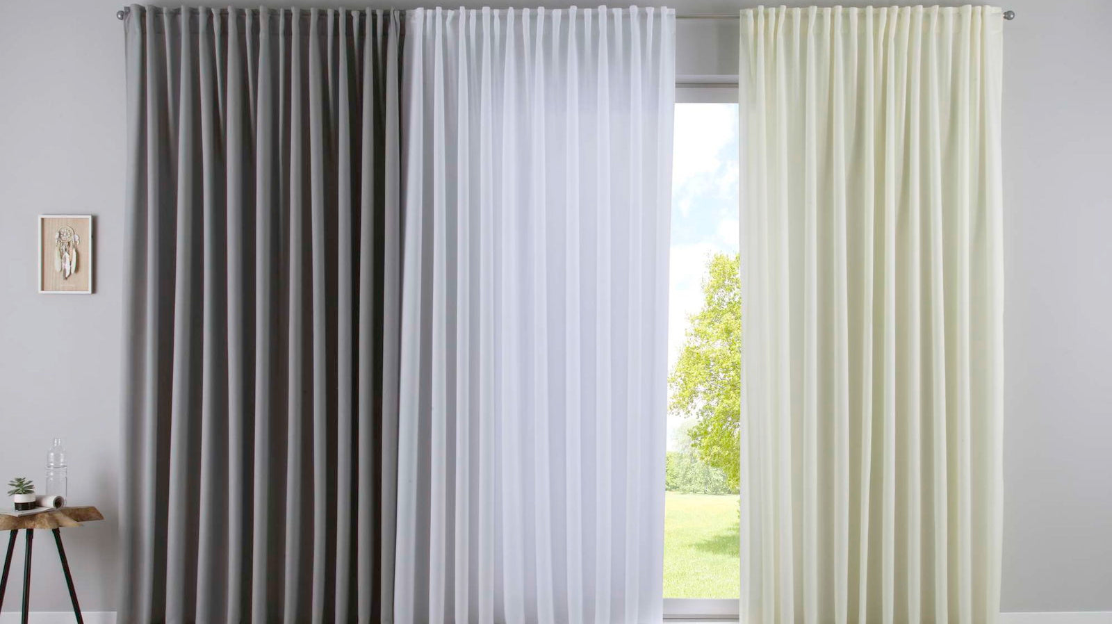 2er Set Vorhänge Blickdicht »PALERMO« Gardinen Extra Breit Matt Lichtdurchlässig Verdeckte Schlaufen Raffhalter Gardinenband 100002651-2