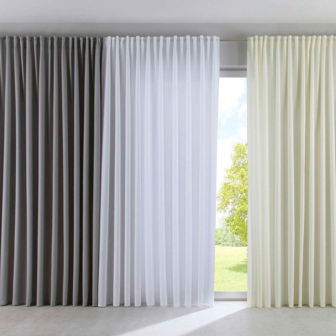 2er Set Vorhänge Blickdicht »PALERMO« Gardinen Extra Breit Matt Lichtdurchlässig Verdeckte Schlaufen Raffhalter Gardinenband 100002651-2