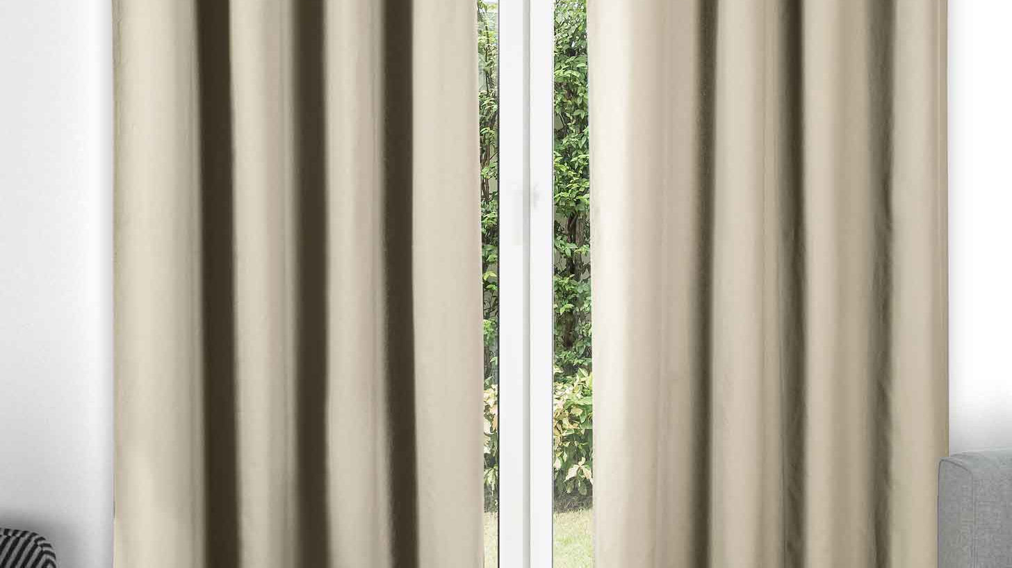 2er Set Vorhänge Verdunkelung Ösen »Orlando« 100% Baumwolle 220gr.m² pflegeleicht unempfindlich 2022600P-2