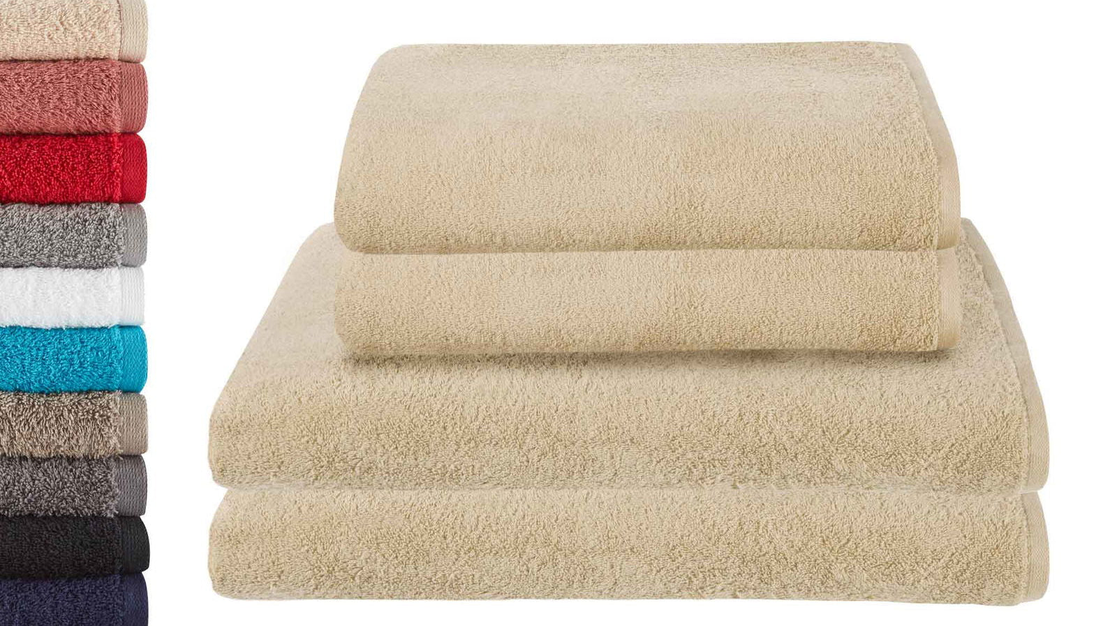 4er Set 2 Badetücher BxL 70x140 cm 2 Saunatücher 100x150 cm »Montreal« 100% Bio Baumwolle 500grm² Nachhaltig 2020103-4-4er