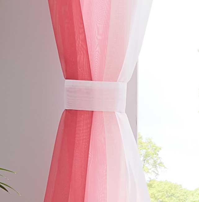 2er Pack Gardinen Vertikal Farbverlauf Druck Transparent »Modena« mit Ösen und Raffhalter, Vorhang, Dekoschal 10000183 Gardinen Set 10000183_rosa_2 | Gardinenbox.de