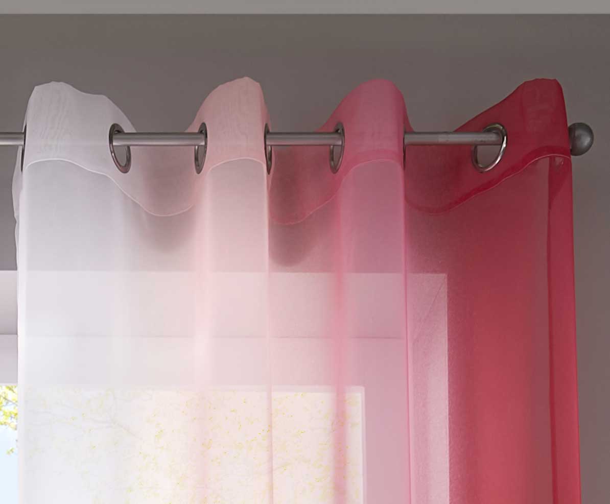 2er Pack Gardinen Vertikal Farbverlauf Druck Transparent »Modena« mit Ösen und Raffhalter, Vorhang, Dekoschal 10000183 Gardinen Set 10000183_rosa_3_4b9f975a-1b9c-43e4-a2b9-d81479a19446 | Gardinenbox.de
