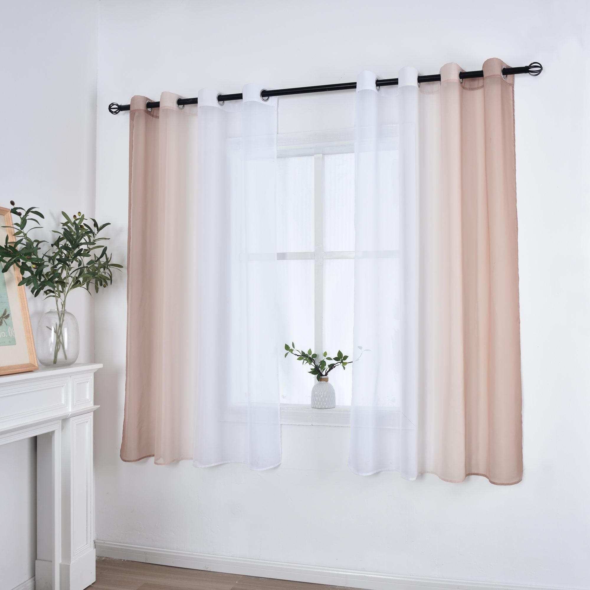 2er Pack Gardinen Vertikal Farbverlauf Druck Transparent »Modena« mit Ösen und Raffhalter, Vorhang, Dekoschal 10000183 Brauntöne HxB 145x140 cm Gardinen Set 10000183brauntoene-145_ada223d9-5b2f-424f-814c-a988c7c54967 | Gardinenbox.de