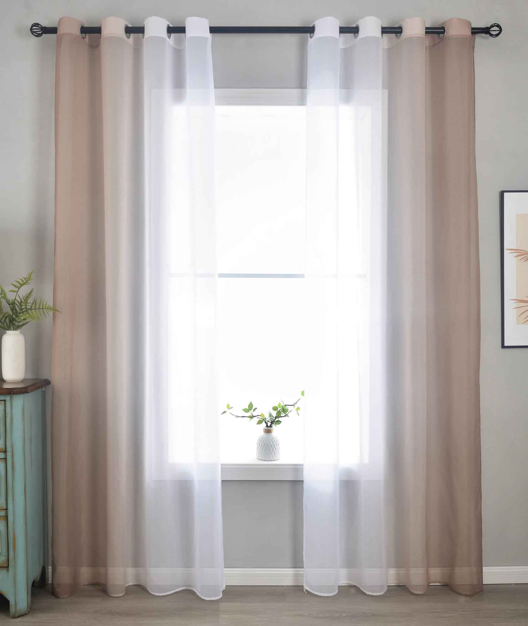 2er Pack Gardinen Vertikal Farbverlauf Druck Transparent »Modena« mit Ösen und Raffhalter, Vorhang, Dekoschal 10000183 Gardinen Set 10000183brauntoene_317ca9d2-cc3a-4d6c-819c-ad2324e38a83 | Gardinenbox.de