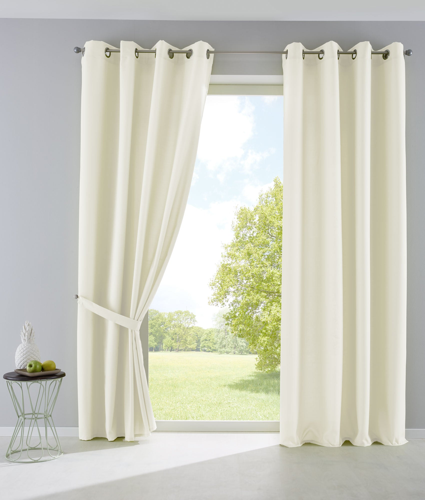 2er Set Vorhänge Blickdicht Gardinen Matt Lichtdurchlässig »PALERMO« mit Ösen und Raffhalter Dekoschal 10000265-2 Creme HxB 175x140 cm Vorhang Set 10000265-2creme_a0dde4f6-e935-45a9-964c-1465cce00fed | Gardinenbox.de
