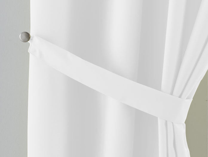 2er Set Vorhänge Blickdicht Gardinen Matt Lichtdurchlässig »PALERMO« mit Ösen und Raffhalter Dekoschal 10000265-2 Vorhang Set 10000265_weiss | Gardinenbox.de