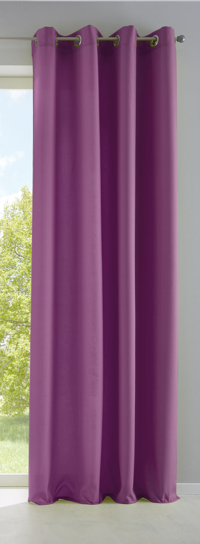 Vorhang Blickdicht Gardine Matt Lichtdurchlässig »PALERMO« mit Ösen und Raffhalter Dekoschal 10000265 Lila HxB 175x140 cm Vorhang 10000265lila_1c10441c-af89-40e5-b4bb-d6471b894414 | Gardinenbox.de