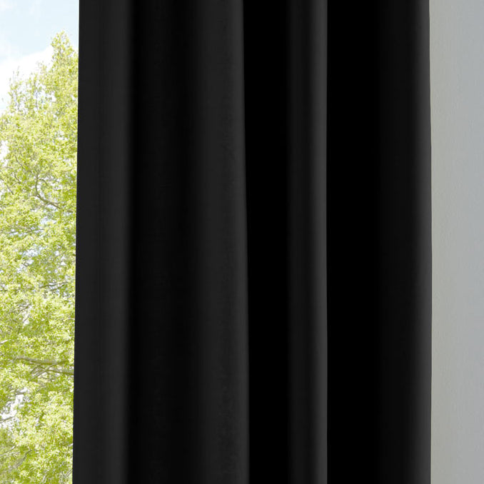 Vorhang Blickdicht Gardine Matt Lichtdurchlässig »PALERMO« mit Ösen und Raffhalter Dekoschal 10000265 Schwarz HxB 245x140 cm Vorhang 10000265schwarz | Gardinenbox.de