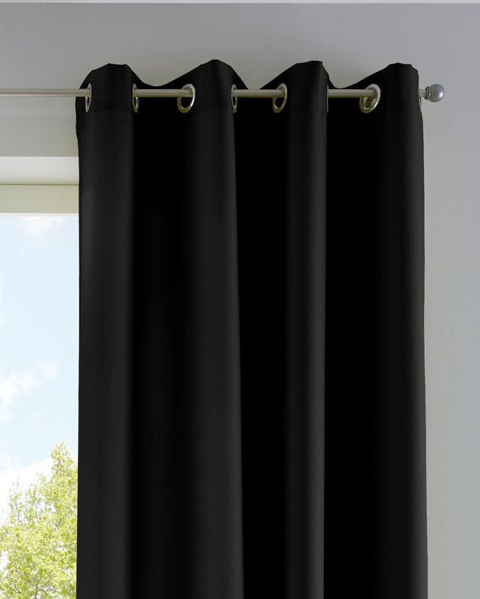 Vorhang Blickdicht Gardine Matt Lichtdurchlässig »PALERMO« mit Ösen und Raffhalter Dekoschal 10000265 Schwarz HxB 245x140 cm Vorhang 10000265schwarz | Gardinenbox.de