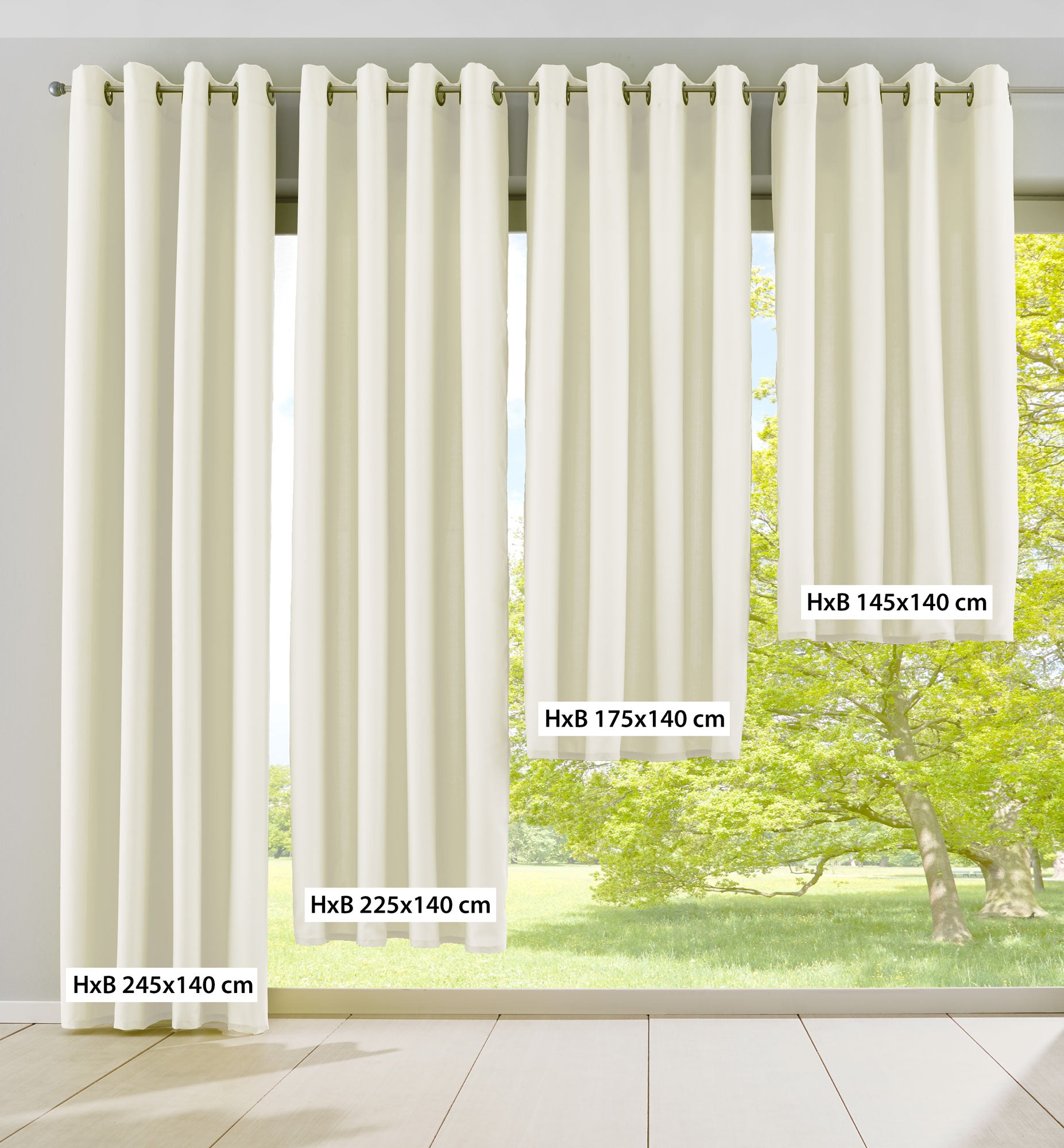 Vorhang Blickdicht Gardine Matt Lichtdurchlässig »PALERMO« mit Ösen und Raffhalter Dekoschal 10000265 Vorhang 10000265size_creme_7e245ace-63da-48e4-bed3-f999f30ce809 | Gardinenbox.de