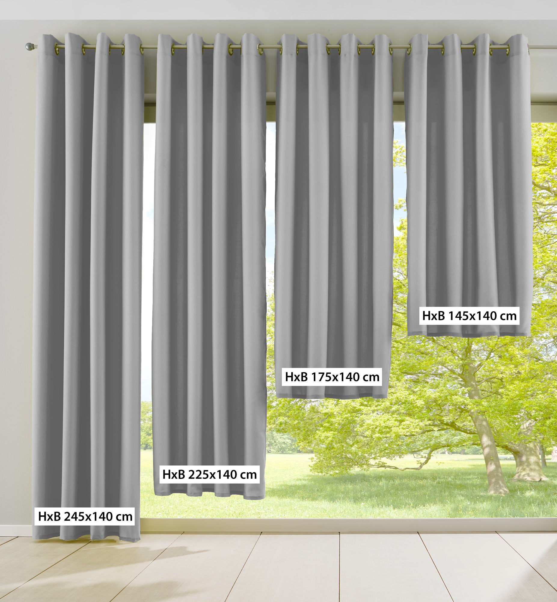 2er Set Vorhänge Blickdicht Gardinen Matt Lichtdurchlässig »PALERMO« mit Ösen und Raffhalter Dekoschal 10000265-2 Vorhang Set 10000265size_grau | Gardinenbox.de