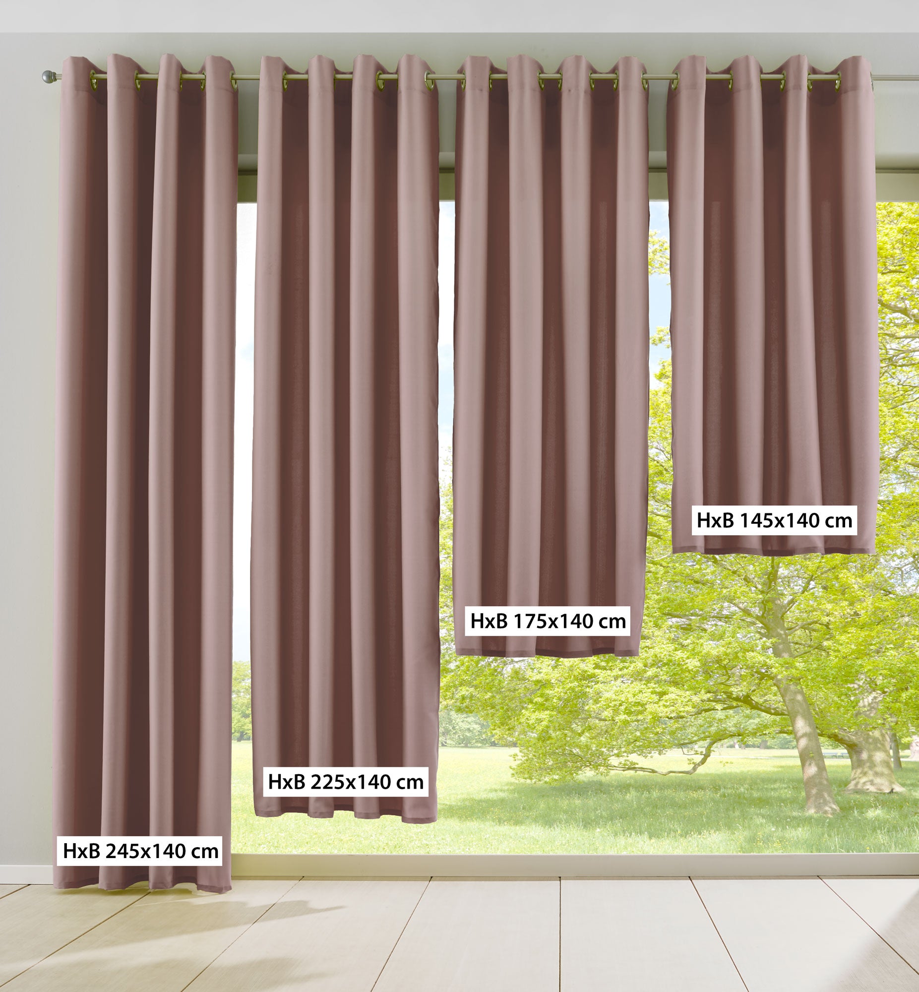 Vorhang Blickdicht Gardine Matt Lichtdurchlässig »PALERMO« mit Ösen und Raffhalter Dekoschal 10000265 Vorhang 10000265size_taupe_1a5d2fca-547c-4406-ac07-62534847b6a7 | Gardinenbox.de