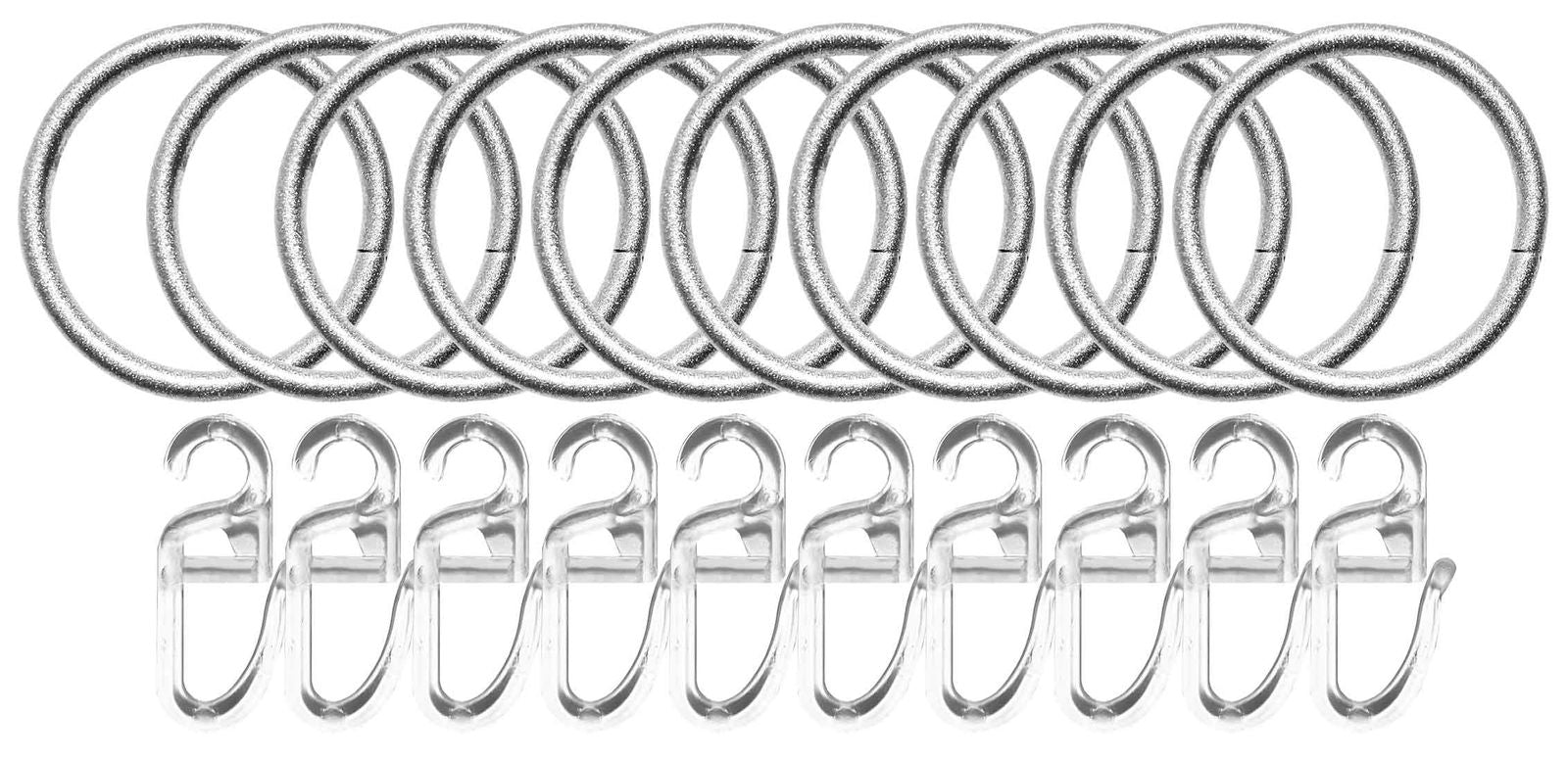 10er Set Gardinenringe mit Faltenlegehaken Ø 35/40mm »Köln« Gardinenstange 2021192 Silber Gardinen Zubehör 10er_Set_Gardinenringe_mit_Faltenlegehaken_O_35-40mm_Koln_Gardinenstange_2021192_-_Gardinenbox.de_-_-3667026 | Gardinenbox.de