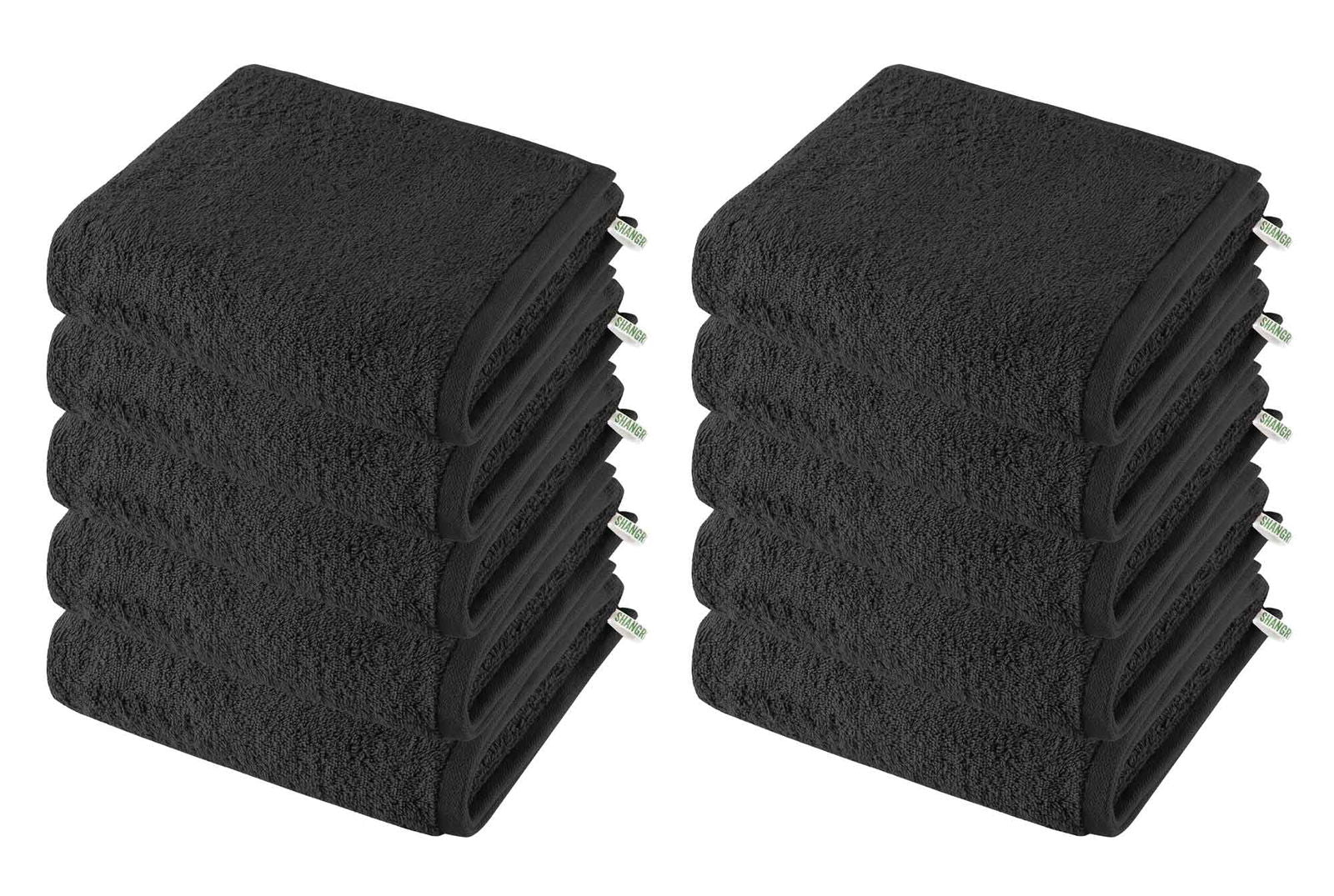 10er Set Handtücher Premium Qualität »Montreal« 500 g/m² 100% Bio Baumwolle Made in Green 2020102-10 Schwarz Frottee 10er_Set_Handtucher_Premium_Qualitat_Montreal_500_g-m_100_Bio_Baumwolle_Made_in_Green_2020102-10_-_Gardinenbox.de_-_-3667447 | Gardinenbox.de