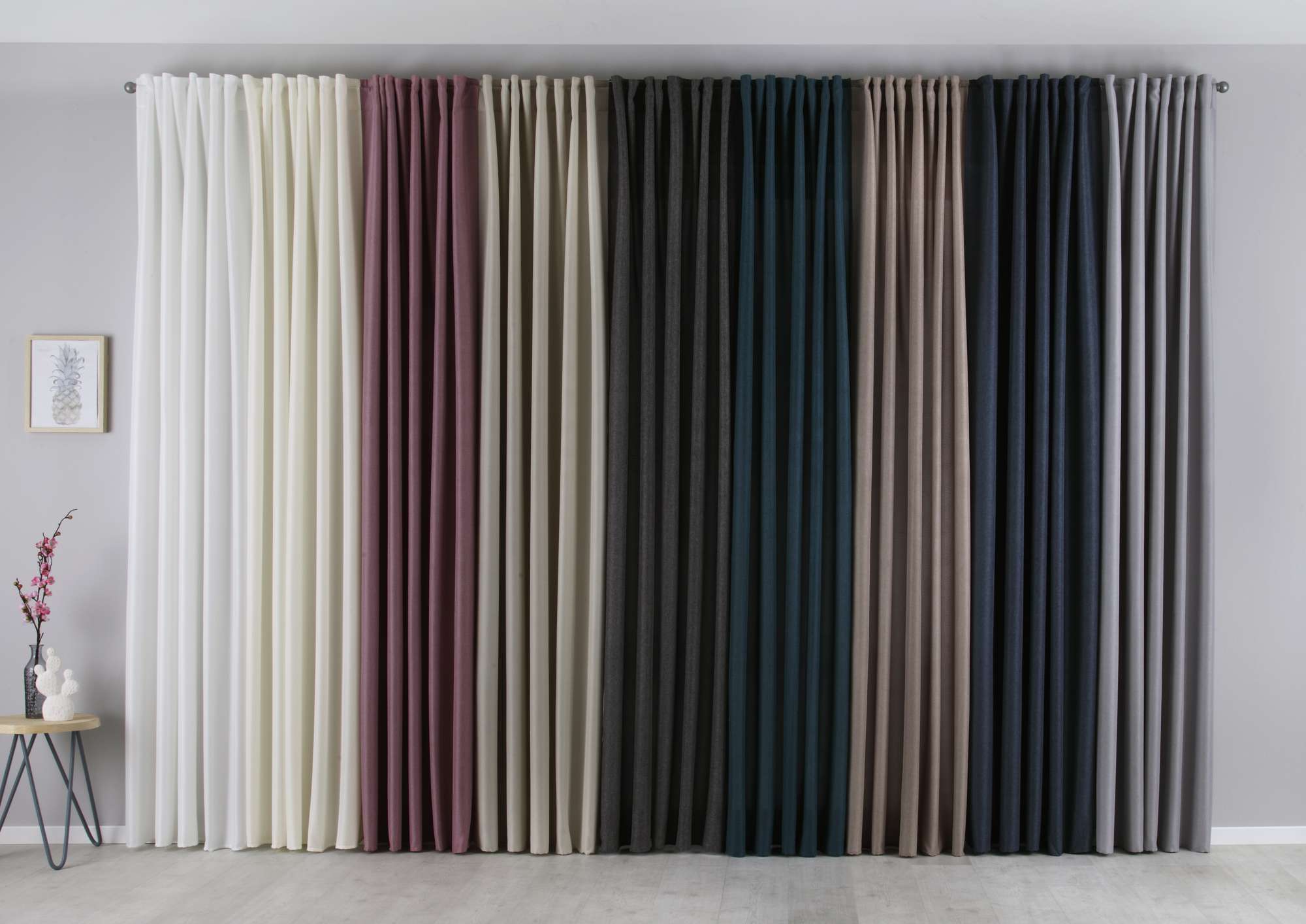 2er Set Vorhänge Verdeckte Schlaufen Cationic »JENA« Blickdicht Leinen Optik Gardinen Meliert Gardinenband mit Raffhalter 2019037-2 Vorhang Set 2019037-2var | Gardinenbox.de