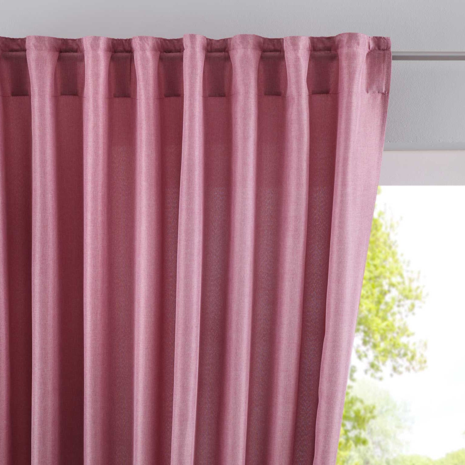 Vorhang Verdeckte Schlaufen Cationic »JENA« Blickdicht Leinen Optik Gardine Meliert Gardinenband mit Raffhalter 2019037 Altrosa HxB 225x140 cm Vorhang 2019037altrosa | Gardinenbox.de