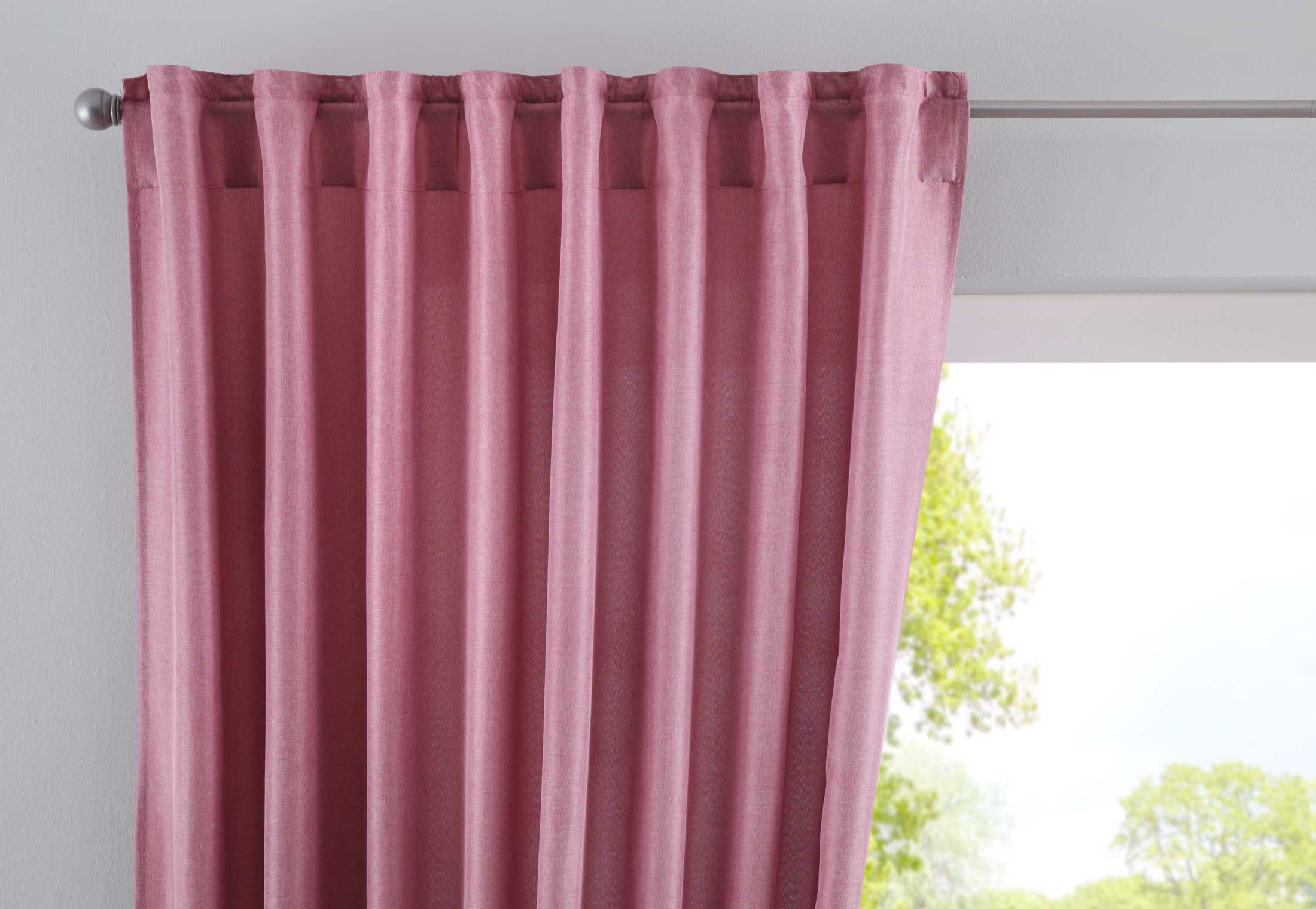 Vorhang Verdeckte Schlaufen Cationic »JENA« Blickdicht Leinen Optik Gardine Meliert Gardinenband mit Raffhalter 2019037 Altrosa HxB 225x140 cm Vorhang 2019037altrosa | Gardinenbox.de