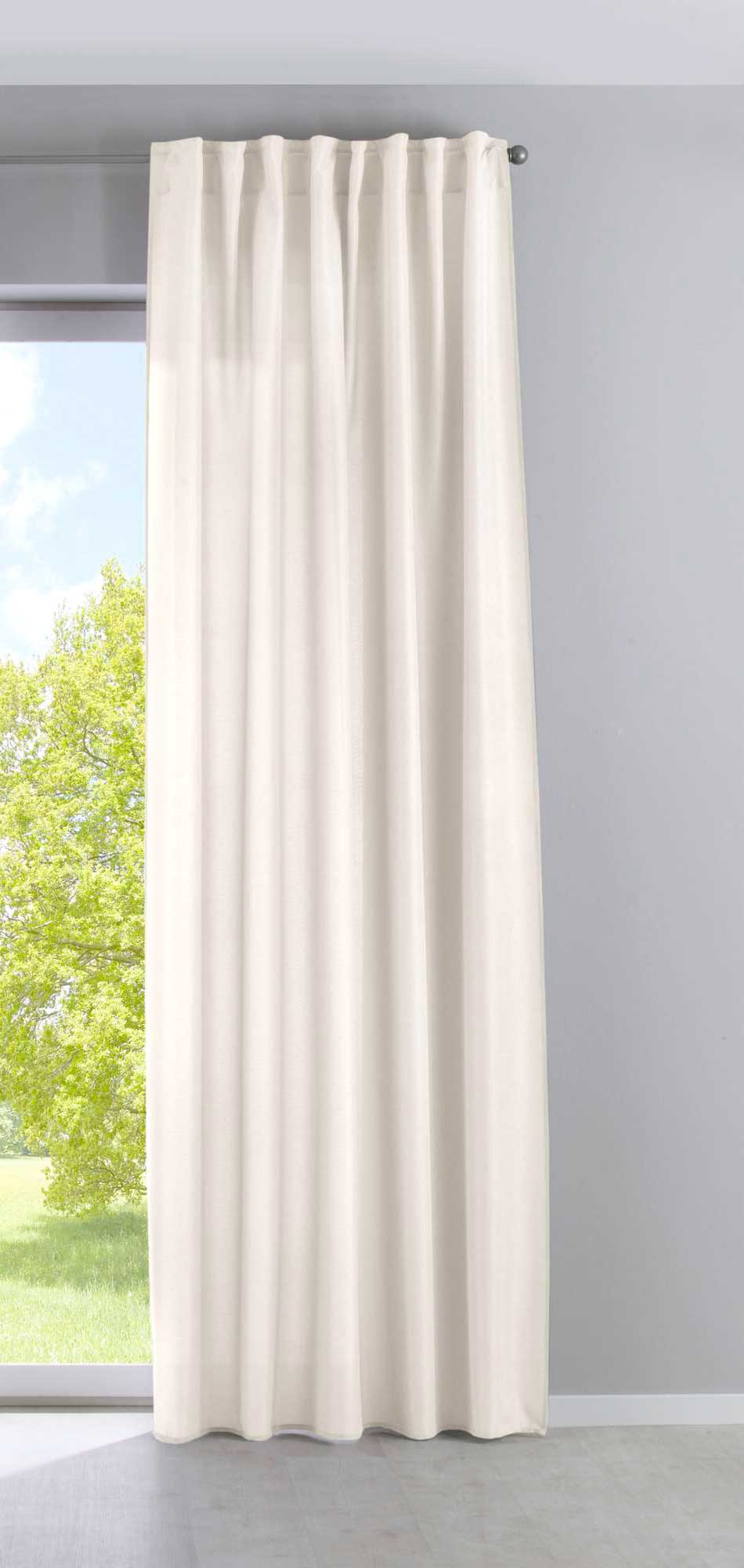 Vorhang Verdeckte Schlaufen Cationic »JENA« Blickdicht Leinen Optik Gardine Meliert Gardinenband mit Raffhalter 2019037 Vorhang 2019037creme-gerade_58b6899c-801c-46ba-93b6-45cc378c7d43 | Gardinenbox.de