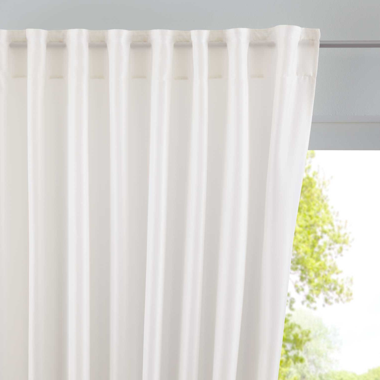 Vorhang Verdeckte Schlaufen Cationic »JENA« Blickdicht Leinen Optik Gardine Meliert Gardinenband mit Raffhalter 2019037 Creme HxB 225x140 cm Vorhang 2019037creme | Gardinenbox.de