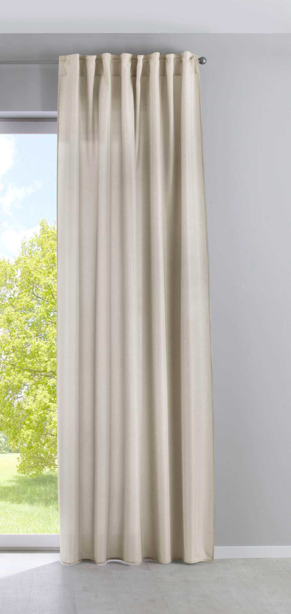 Vorhang Verdeckte Schlaufen Cationic »JENA« Blickdicht Leinen Optik Gardine Meliert Gardinenband mit Raffhalter 2019037 Vorhang 2019037sand-gerade_7664f548-872f-4783-bfd5-2e89e786de1b | Gardinenbox.de