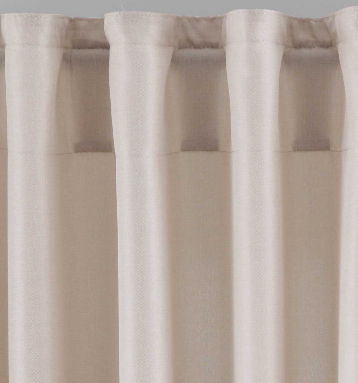 2er Set Vorhänge Verdeckte Schlaufen Cationic »JENA« Blickdicht Leinen Optik Gardinen Meliert Gardinenband mit Raffhalter 2019037-2 Vorhang Set 2019037sand-st | Gardinenbox.de