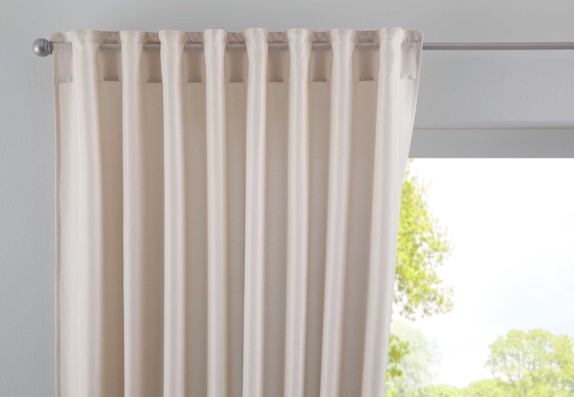 Vorhang Verdeckte Schlaufen Cationic »JENA« Blickdicht Leinen Optik Gardine Meliert Gardinenband mit Raffhalter 2019037 Sand HxB 250x140 cm Vorhang 2019037sand_72746c38-47df-47ad-9e0c-b82e449beafd | Gardinenbox.de