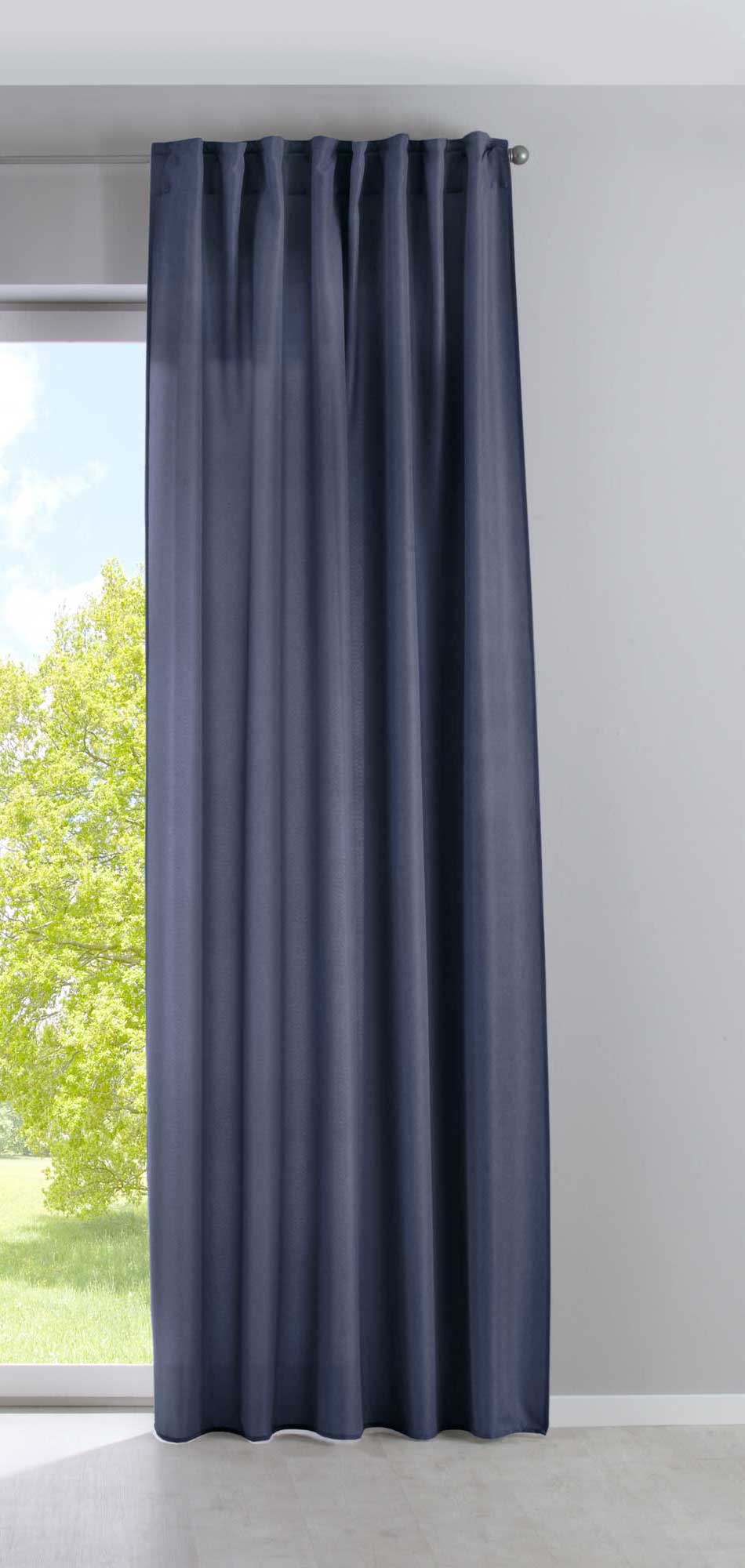 Vorhang Verdeckte Schlaufen Cationic »JENA« Blickdicht Leinen Optik Gardine Meliert Gardinenband mit Raffhalter 2019037 Vorhang 2019037saphir_blau-gerade_1_88138f75-d9ab-4303-b605-e6e501870c5a | Gardinenbox.de