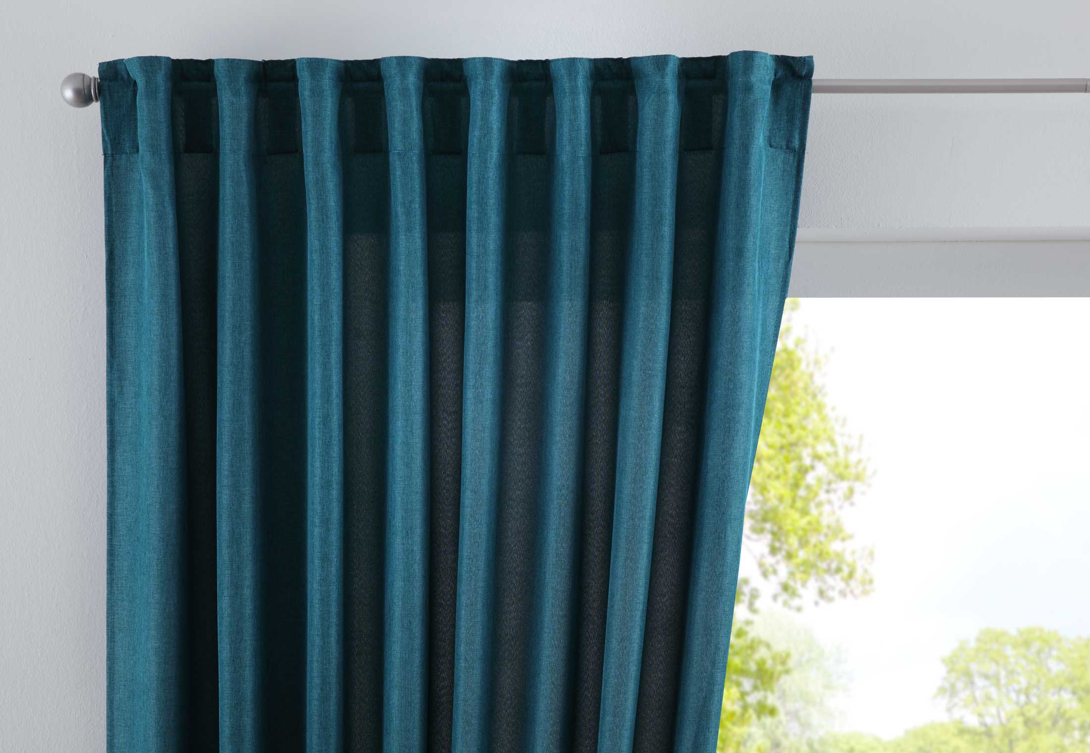 Vorhang Verdeckte Schlaufen Cationic »JENA« Blickdicht Leinen Optik Gardine Meliert Gardinenband mit Raffhalter 2019037 Smaragd Grün HxB 145x140 cm Vorhang 2019037smaragd_gruen_17599308-7903-420a-9edc-693921a35533 | Gardinenbox.de