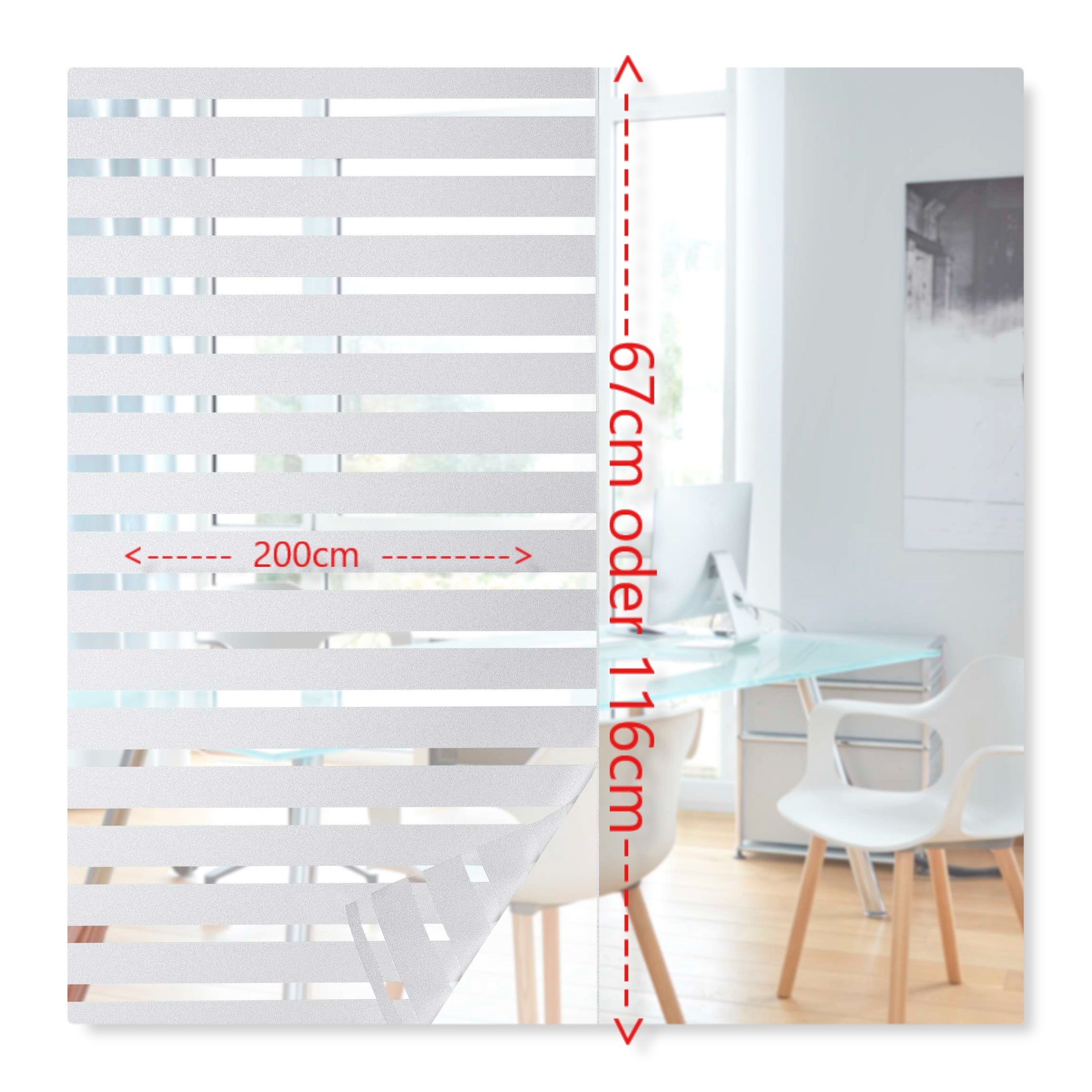 Fensterfolie selbsthaftend Sichtschutzfolie Anti-UV statische Haftung Folie selbstklebend 201916000 Folien 20191600_25mm_streifen_richtung_01b90fdc-2655-4738-a005-87ffcd8cf91b | Gardinenbox.de