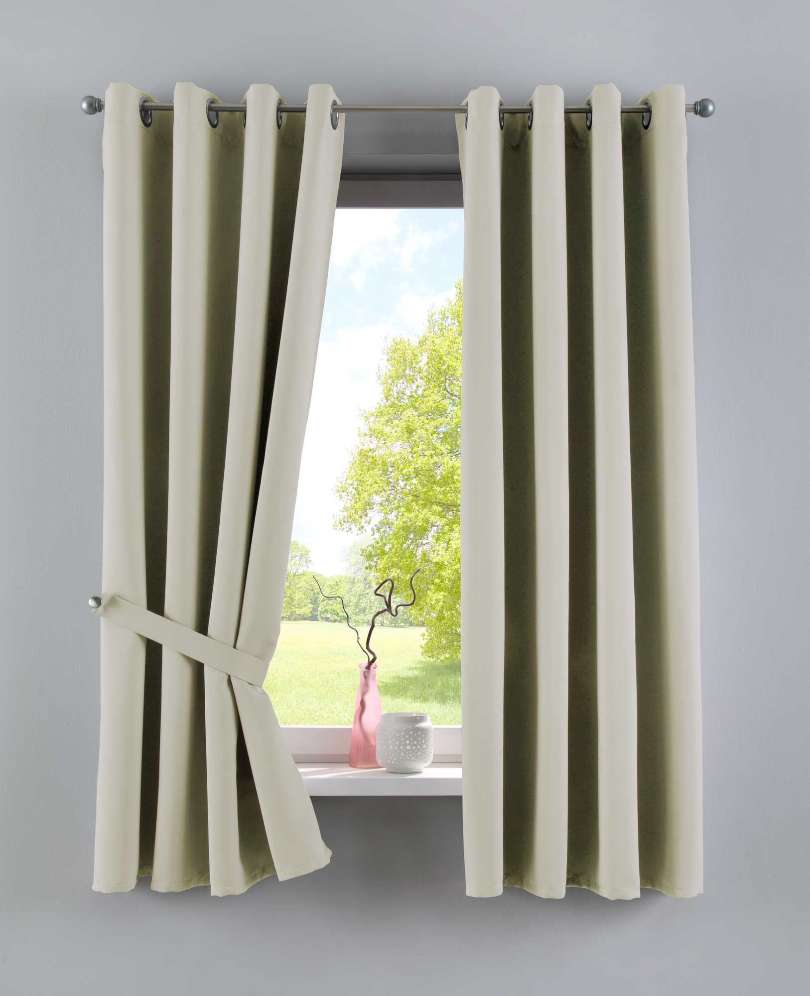 Vorhänge Blickdicht »NewYork« 2er-Pack Thermo-Gardinen Verdunkelungsvorhang Blackout Ösen schalldämmend UV-Schutz Raffhalter 201920600-2 Beige HxB 160x140 cm Vorhang Set 201920600-2beige-160 | Gardinenbox.de