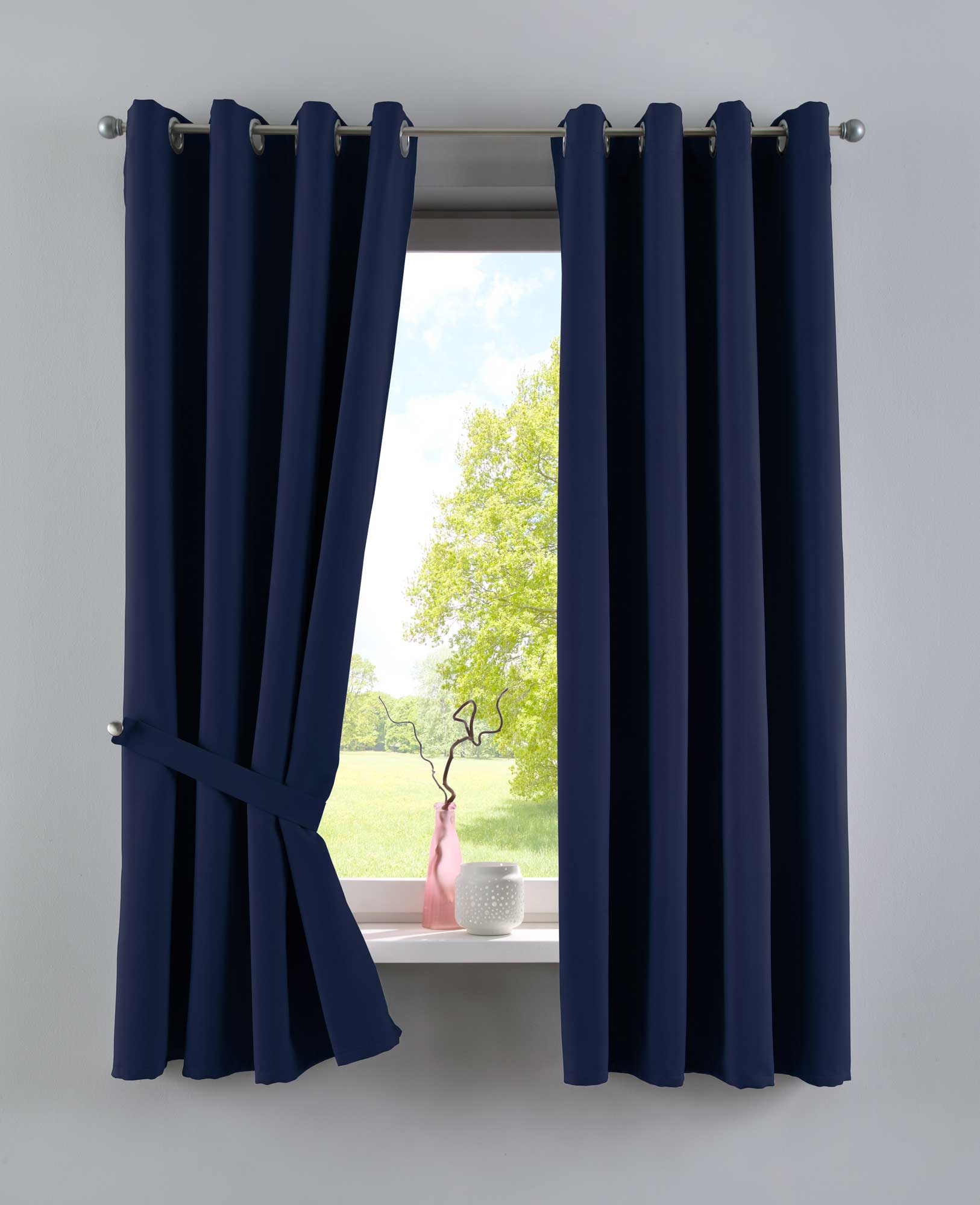 Vorhänge Blickdicht »NewYork« 2er-Pack Thermo-Gardinen Verdunkelungsvorhang Blackout Ösen schalldämmend UV-Schutz Raffhalter 201920600-2 Blau HxB 160x140 cm Vorhang Set 201920600-2blau-160 | Gardinenbox.de