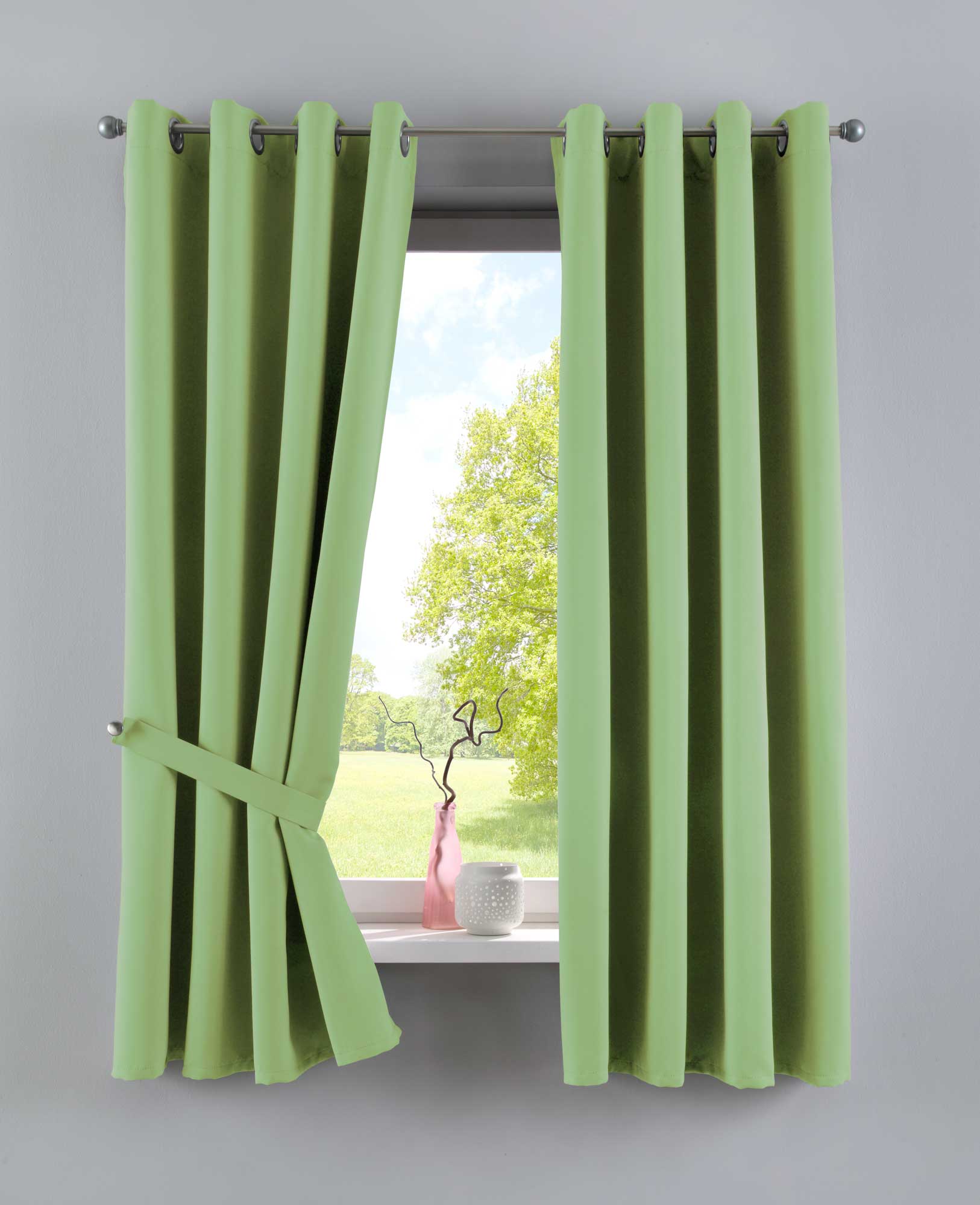 Vorhänge Blickdicht »NewYork« 2er-Pack Thermo-Gardinen Verdunkelungsvorhang Blackout Ösen schalldämmend UV-Schutz Raffhalter 201920600-2 Grün HxB 160x140 cm Vorhang Set 201920600-2gruen-160 | Gardinenbox.de