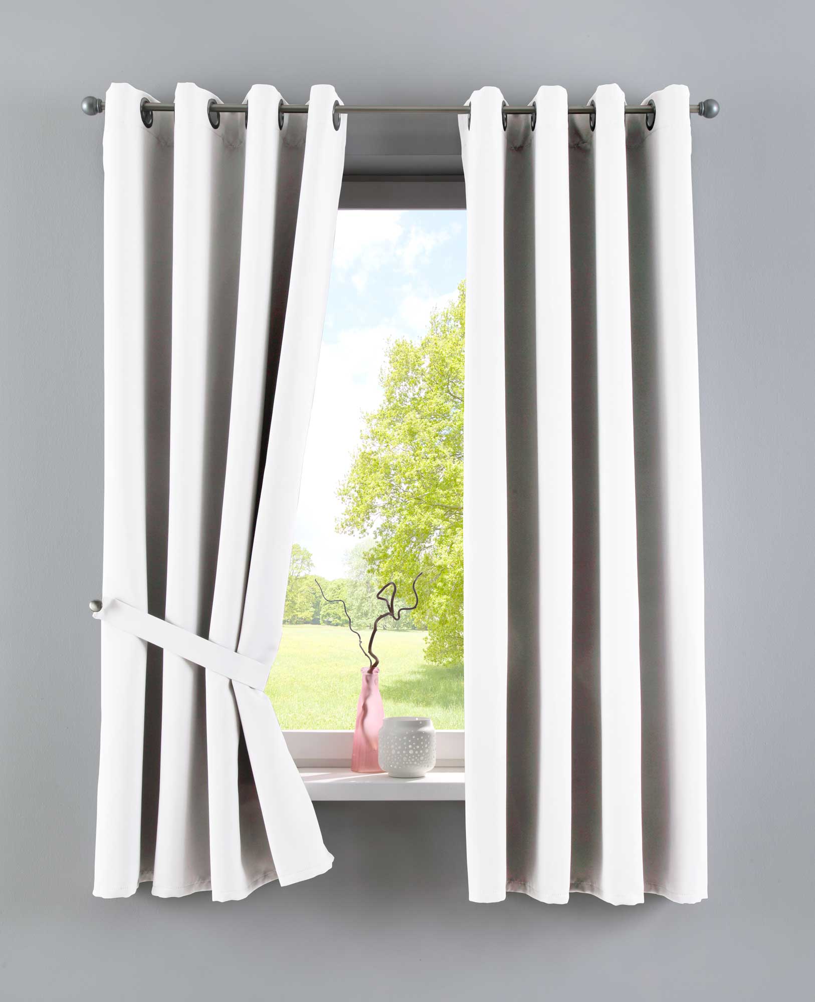 Vorhänge Blickdicht »NewYork« 2er-Pack Thermo-Gardinen Verdunkelungsvorhang Blackout Ösen schalldämmend UV-Schutz Raffhalter 201920600-2 Weiß HxB 160x140 cm Vorhang Set 201920600-2weiss-160 | Gardinenbox.de