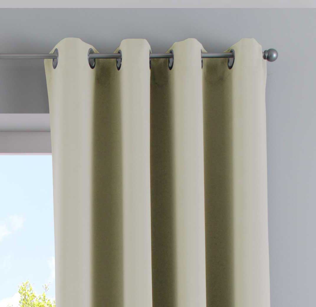 Vorhang Blickdicht »NewYork« 1er-Pack Thermo-Gardine Verdunkelungsvorhang Blackout Ösen schalldämmend UV-Schutz Raffhalter 201920600 Vorhang 201920600_beige_4-saalbei | Gardinenbox.de