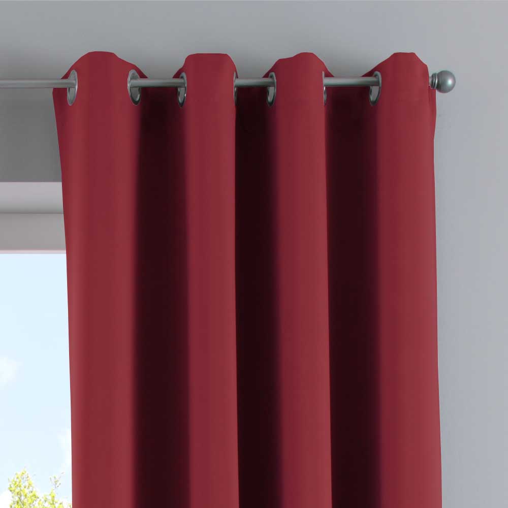 Vorhänge Blickdicht »NewYork« 2er-Pack Thermo-Gardinen Verdunkelungsvorhang Blackout Ösen schalldämmend UV-Schutz Raffhalter 201920600-2 Vorhang Set 201920600_bordeaux_3_af511b44-d686-4769-842c-22990edfbe1b | Gardinenbox.de