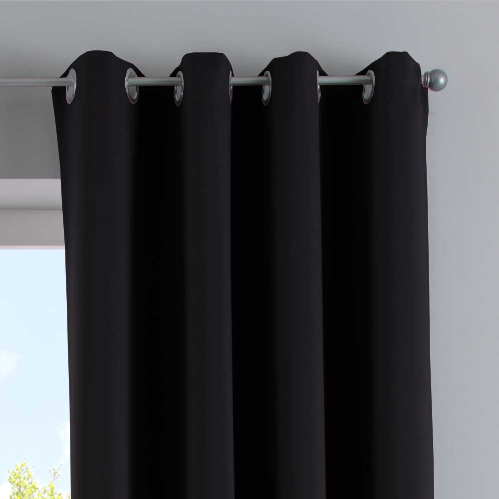 Vorhänge Blickdicht »NewYork« 2er-Pack Thermo-Gardinen Verdunkelungsvorhang Blackout Ösen schalldämmend UV-Schutz Raffhalter 201920600-2 Vorhang Set 201920600_schwarz_3_3f158abf-cace-4a21-9f78-74742ca1c49d | Gardinenbox.de