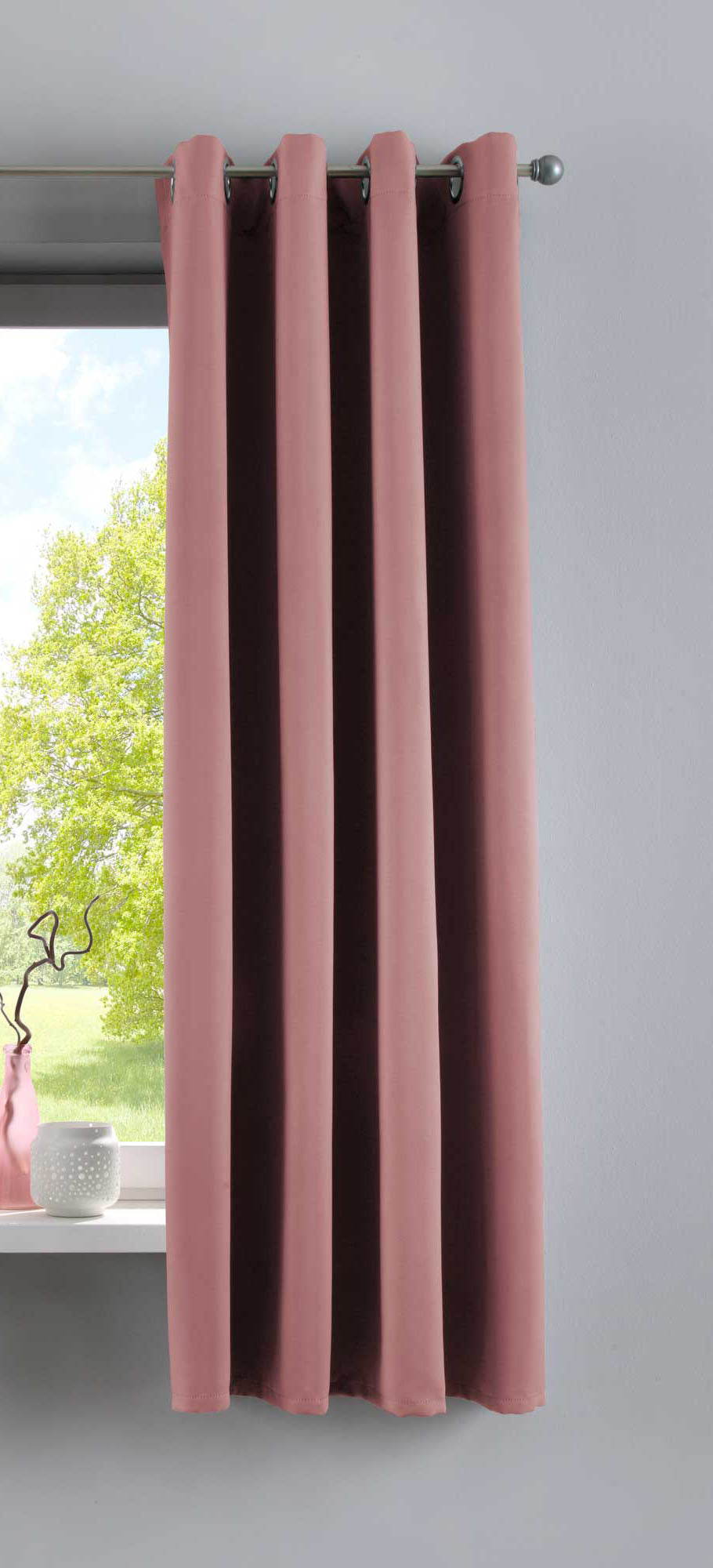 Vorhang Blickdicht »NewYork« 1er-Pack Thermo-Gardine Verdunkelungsvorhang Blackout Ösen schalldämmend UV-Schutz Raffhalter 201920600 Altrosa HxB 160x140 cm Vorhang 201920600altrosa-160 | Gardinenbox.de