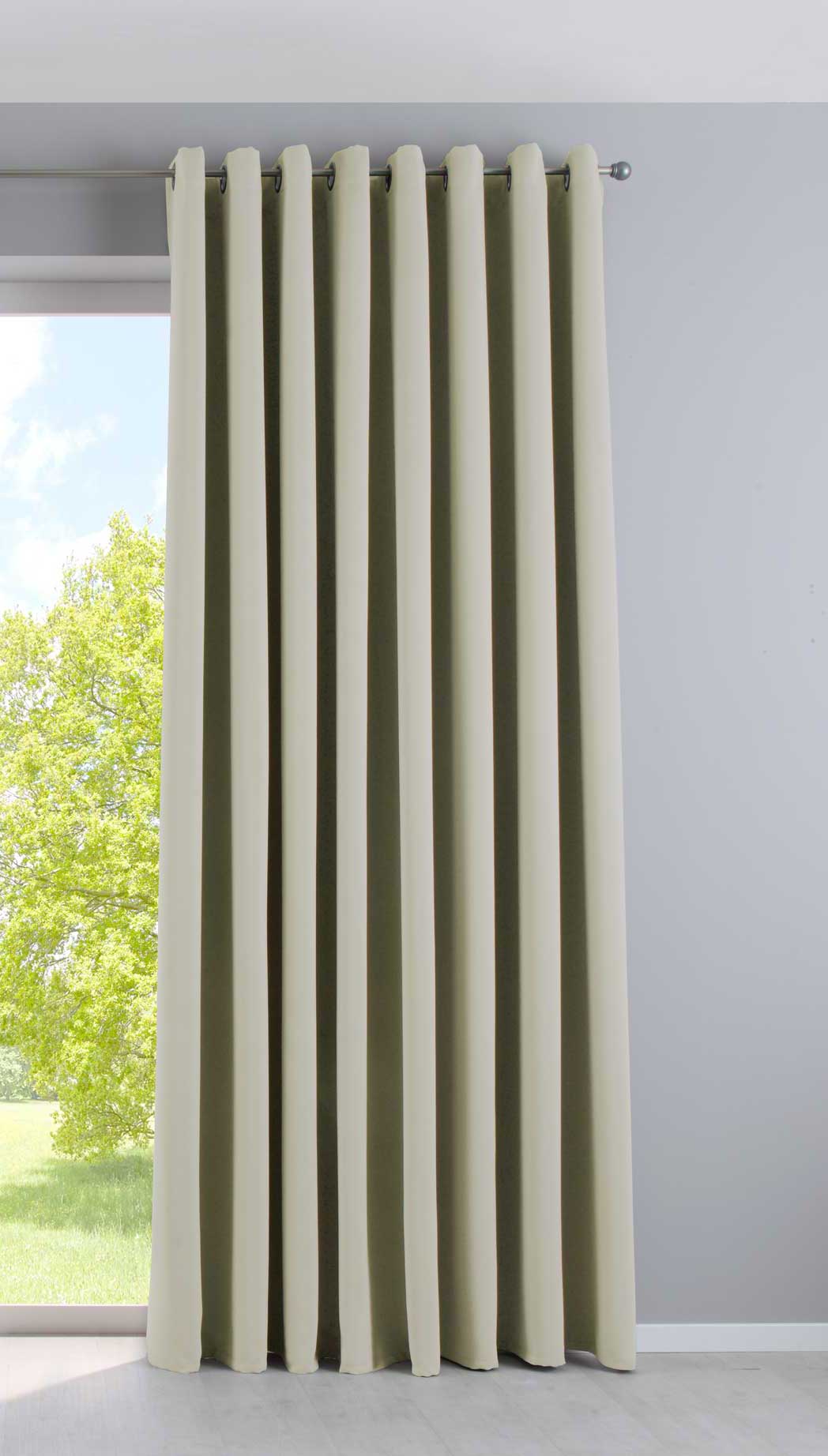 Vorhang Blickdicht »NewYork« 1er-Pack Thermo-Gardine Verdunkelungsvorhang Blackout Ösen schalldämmend UV-Schutz Raffhalter 201920600 Beige HxB 245x295 cm Vorhang 201920600beige-295 | Gardinenbox.de