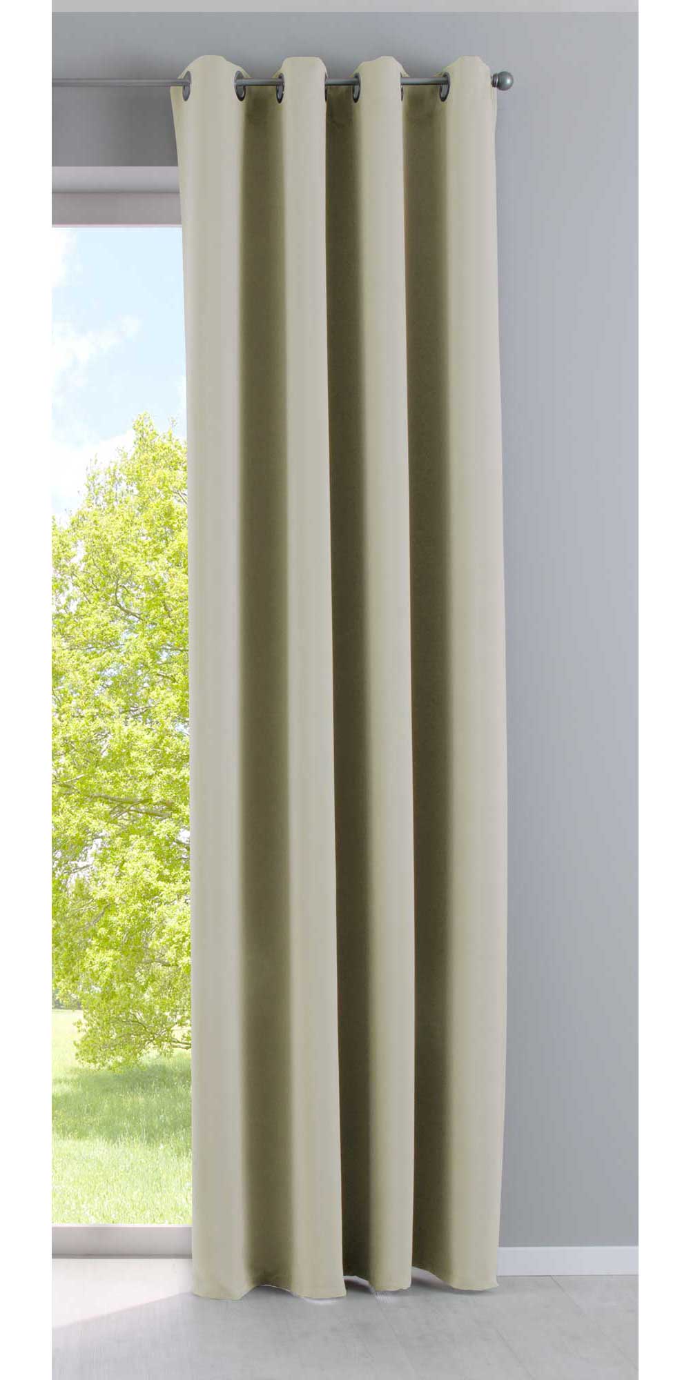 Vorhang Blickdicht »NewYork« 1er-Pack Thermo-Gardine Verdunkelungsvorhang Blackout Ösen schalldämmend UV-Schutz Raffhalter 201920600 Beige HxB 225x140 cm Vorhang 201920600beige | Gardinenbox.de