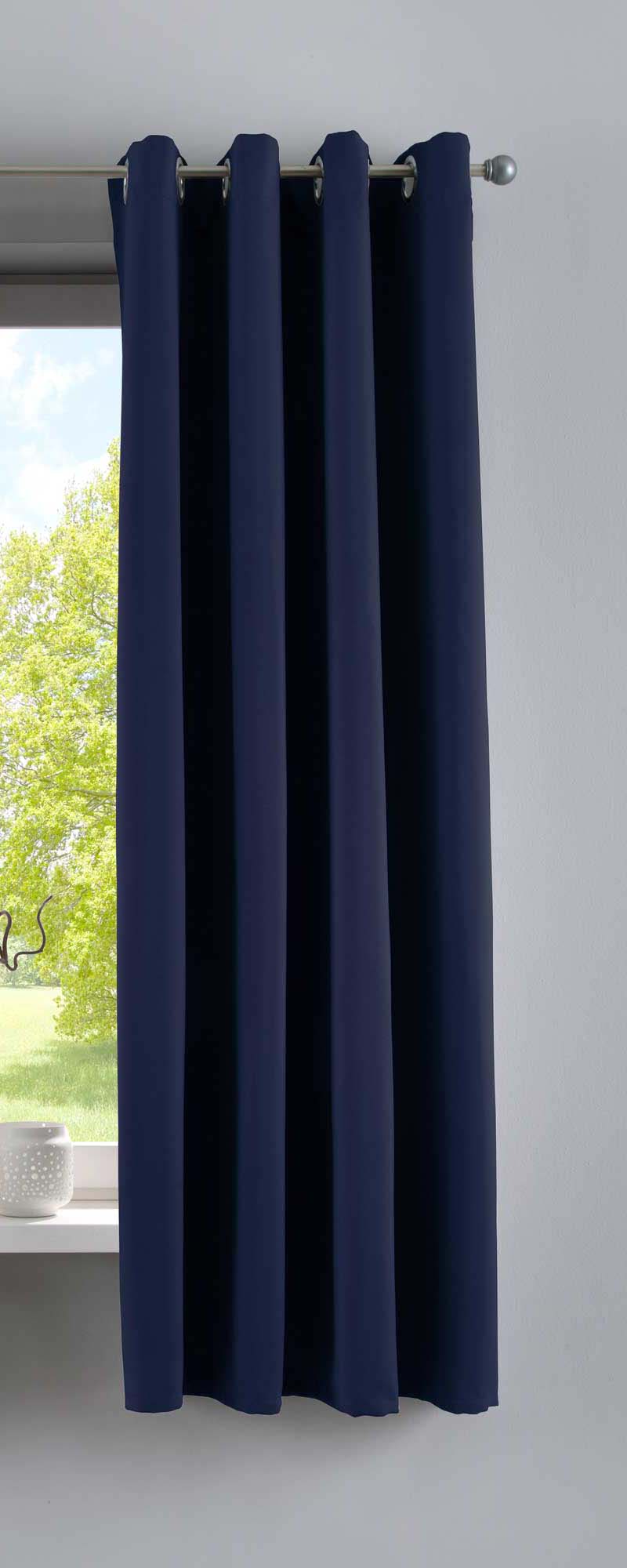 Vorhang Blickdicht »NewYork« 1er-Pack Thermo-Gardine Verdunkelungsvorhang Blackout Ösen schalldämmend UV-Schutz Raffhalter 201920600 Blau HxB 160x140 cm Vorhang 201920600blau-160 | Gardinenbox.de