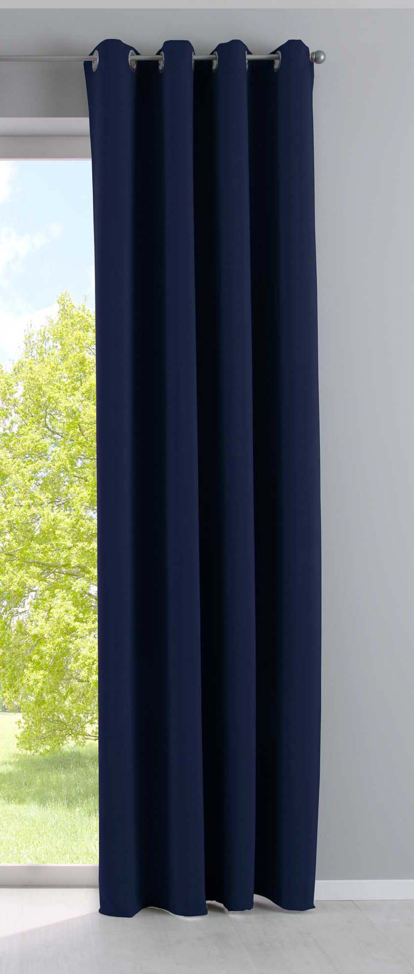 Vorhang Blickdicht »NewYork« 1er-Pack Thermo-Gardine Verdunkelungsvorhang Blackout Ösen schalldämmend UV-Schutz Raffhalter 201920600 Blau HxB 225x140 cm Vorhang 201920600blau | Gardinenbox.de