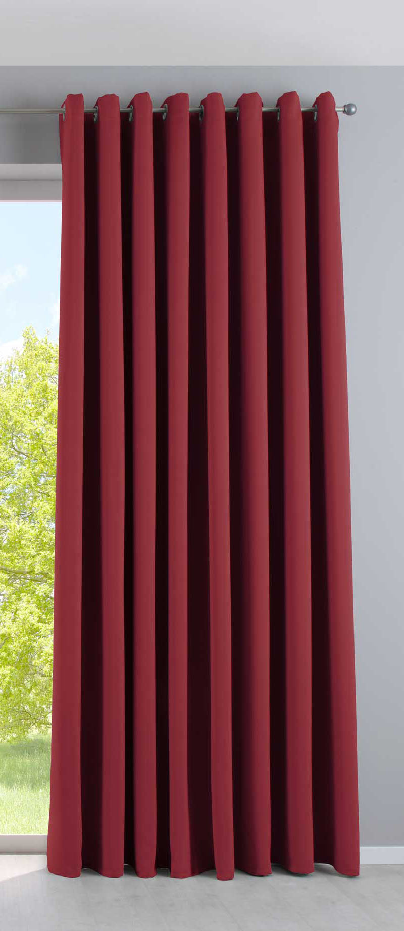 Vorhang Blickdicht »NewYork« 1er-Pack Thermo-Gardine Verdunkelungsvorhang Blackout Ösen schalldämmend UV-Schutz Raffhalter 201920600 Bordeaux HxB 245x295 cm Vorhang 201920600bordeaux-295 | Gardinenbox.de
