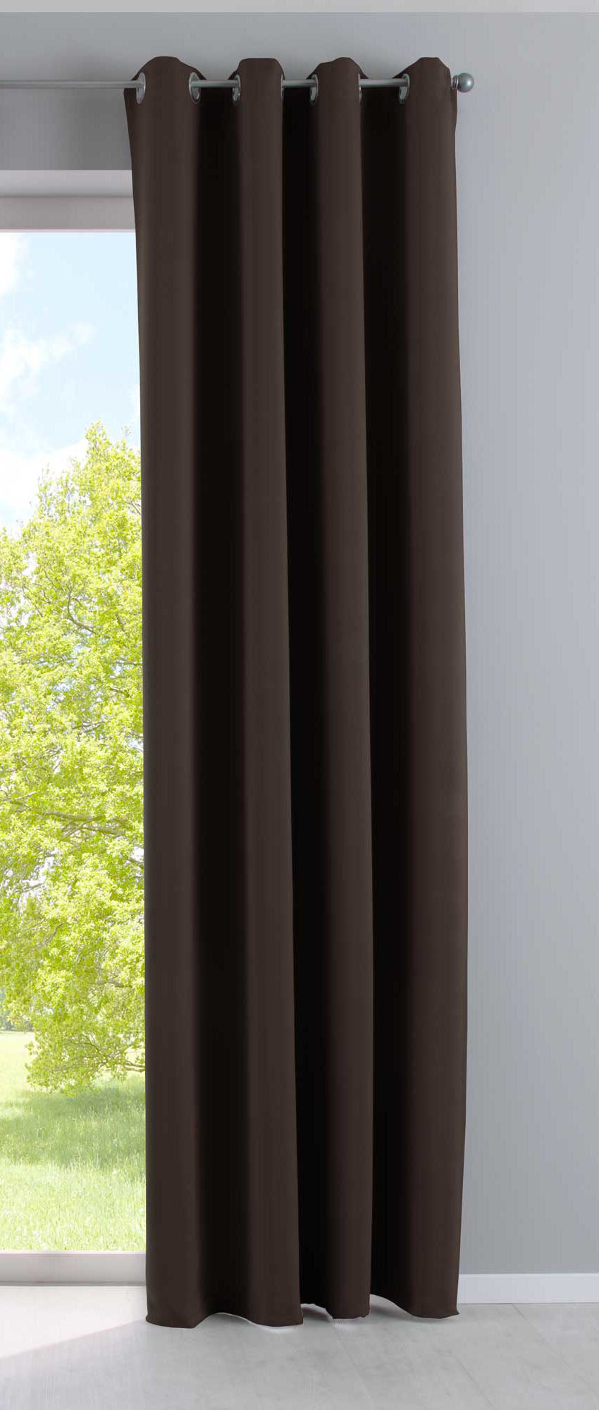 Vorhang Blickdicht »NewYork« 1er-Pack Thermo-Gardine Verdunkelungsvorhang Blackout Ösen schalldämmend UV-Schutz Raffhalter 201920600 Braun HxB 245x140 cm Vorhang 201920600braun_d4649fa2-ebe9-4d78-8f4a-046a8733d509 | Gardinenbox.de