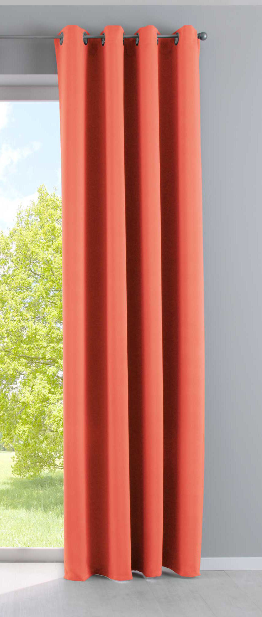 Vorhang Blickdicht »NewYork« 1er-Pack Thermo-Gardine Verdunkelungsvorhang Blackout Ösen schalldämmend UV-Schutz Raffhalter 201920600 Coralle HxB 245x140 cm Vorhang 201920600coralle_1110241c-7276-4f70-8ea0-03dfdde082ea | Gardinenbox.de